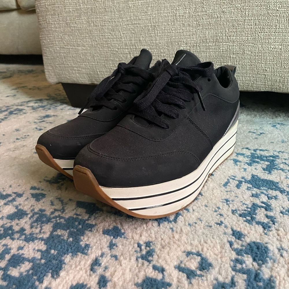 Black Zara Platform Sneakers